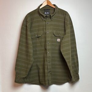 Carhartt Men's Loose Fit Midweight Chambray Long Sleeve Shirt 2XL Green